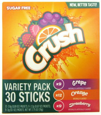 Crush - sugar free (add to 16.9oz water)     Variety Pack 30ct