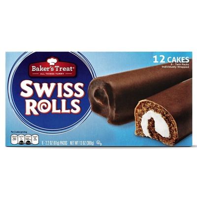Baker&#39;s Treat Swiss Rolls 12ct