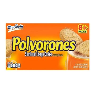 Marinela Mexican Cookies Polvorones Shortbread Orange Cookies 8ct