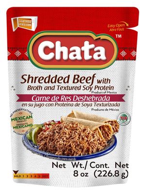 Chata Shredded Beef with Broth and Textured Soy Protein