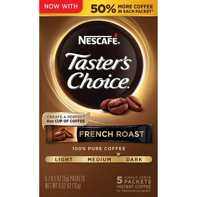 Taster&#39;s Choice Instant Coffee Sticks     French Roast 5ct