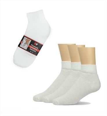 Men&#39;s Low-Cut Ankle Socks, white 3ct