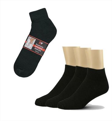 Men&#39;s Low-Cut Ankle Socks, black 3ct