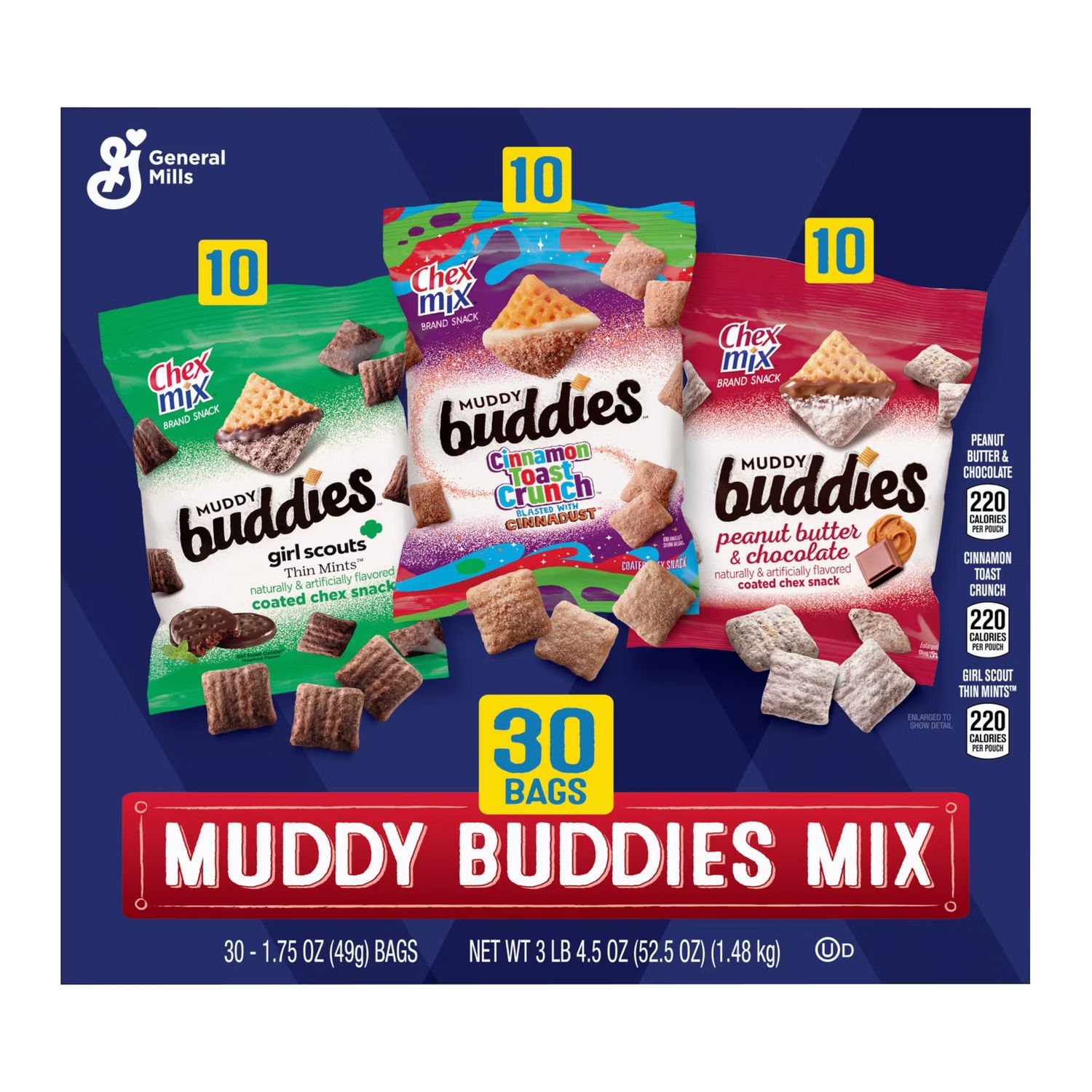 Chex Mix Muddy Buddies Variety Pack Box 30ct