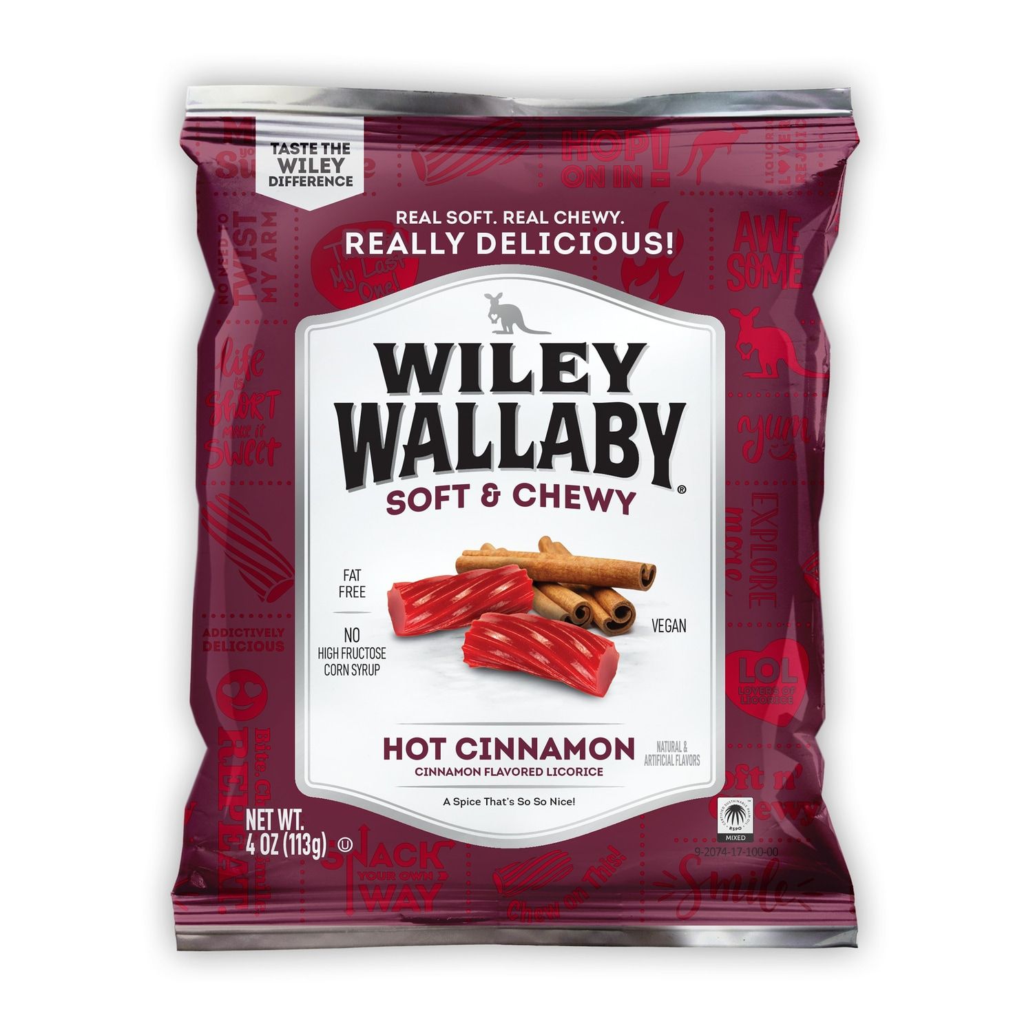 Peg Bags     Wiley Wallaby Licorice Pieces - Hot Cinnamon