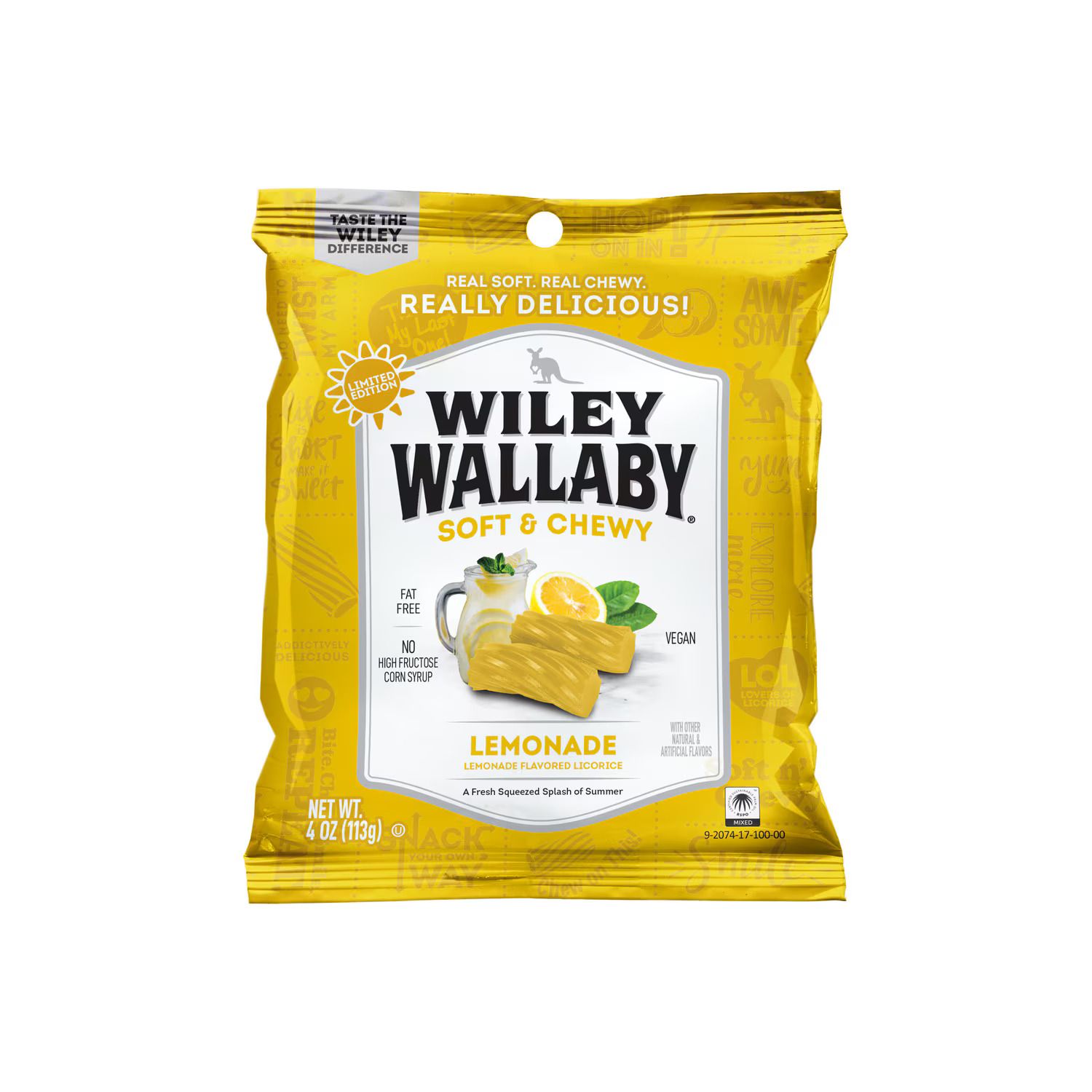 Peg Bags     Wiley Wallaby Licorice Pieces - Lemonade
