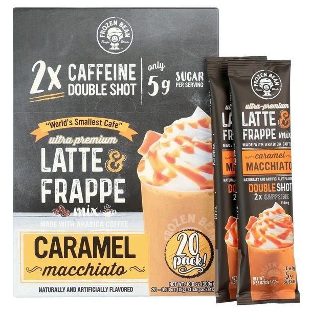 Frozen Bean Latte &amp; Frappe Caramel Macchiato 20ct