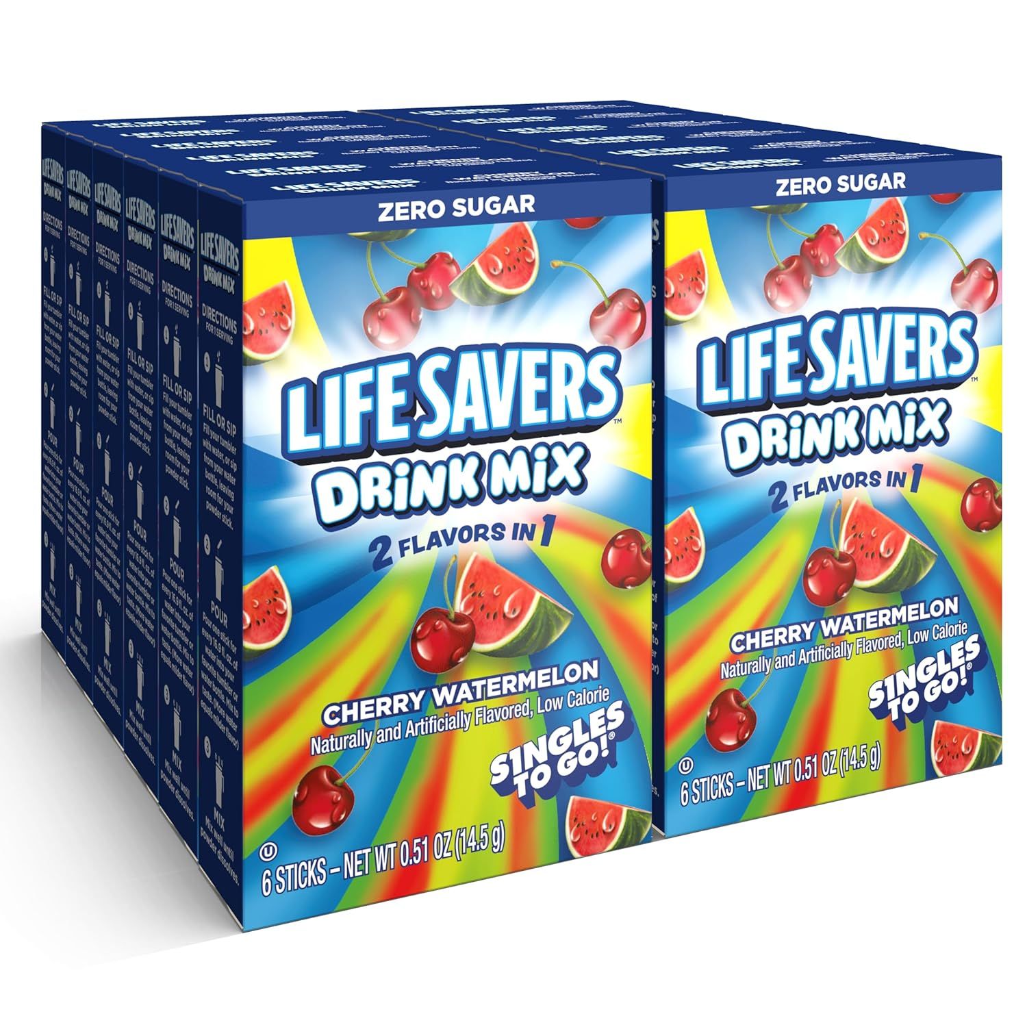 Lifesaver&#39;s Drink Mix 6ct - (add to 16.9oz water)     Cherry Watermelon