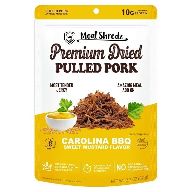 Meat Shredz Premium Dried Pulled Pork Jerky - Carolina BBQ