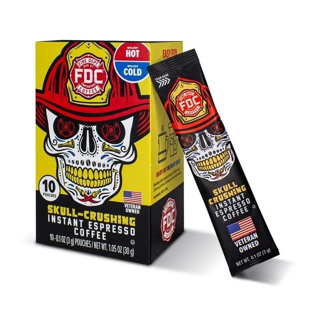 Fire Department Skull Crushing Instant Espresso Coffee 10ct