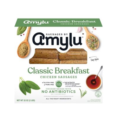 Amylu Classic Breakfast Chicken Sausages 32ct