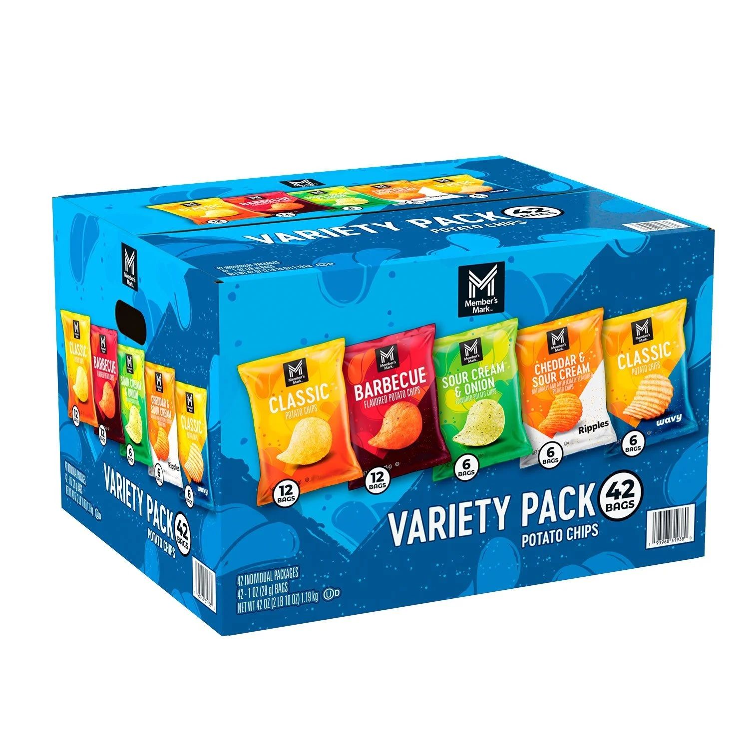 Member&#39;s Mark Variety Pack Potato Chips 42ct