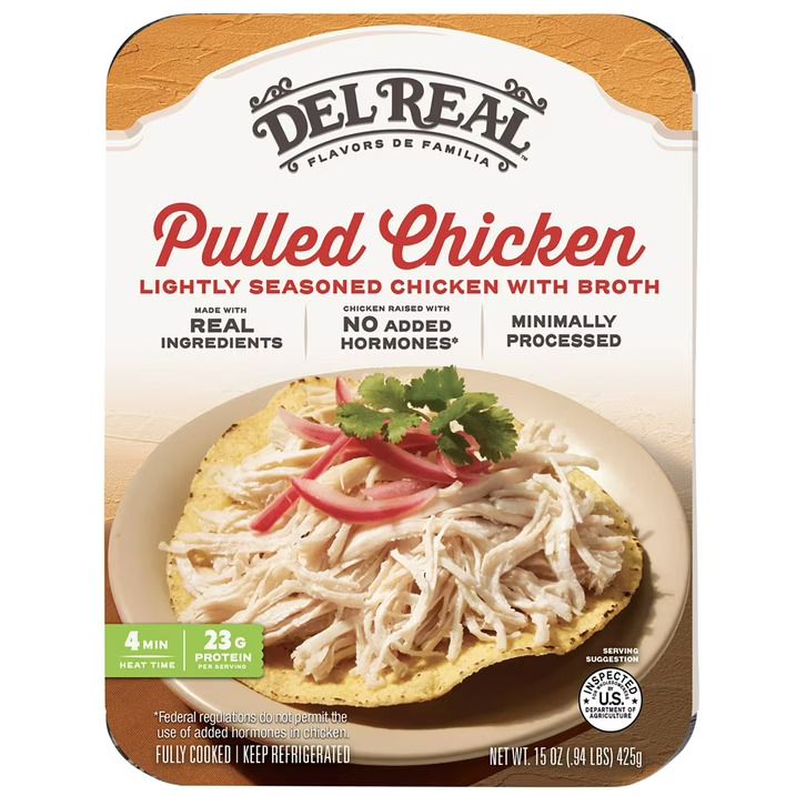 Del Real Fully-Cooked Microwavable Meals - Pulled Chicken