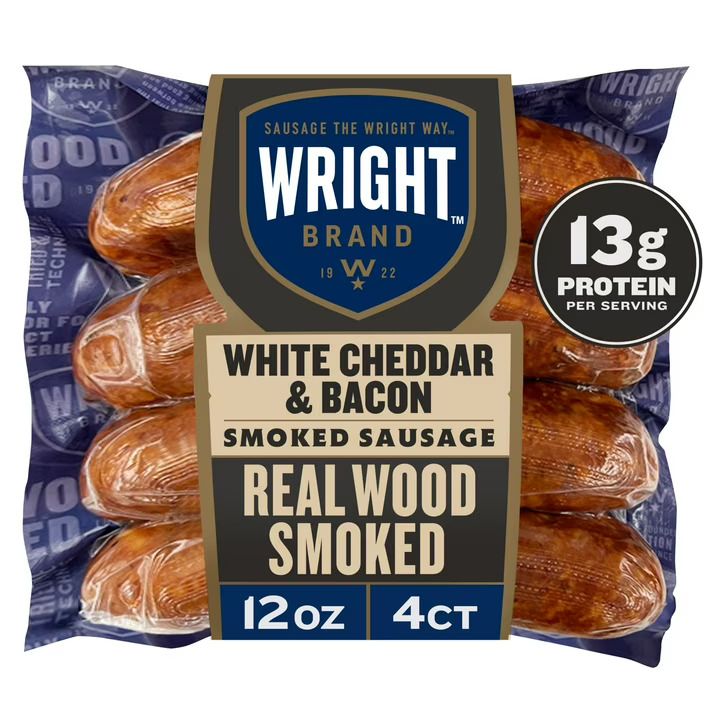 Wright Sausage 4ct - White Cheddar &amp; Bacon