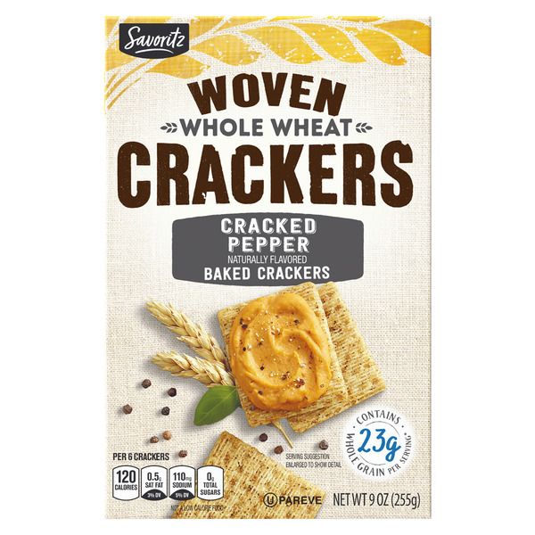 Savoritz Crackers Cracked Pepper Woven Wheat Savoritz Crackers Cracked Pepper Woven Wheat