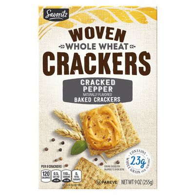 Savoritz Crackers     Cracked Pepper Woven Wheat
