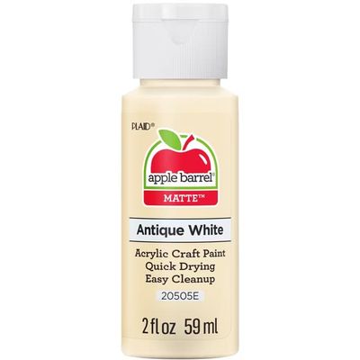 Apple Barrel Matte Acrylic Craft Paint, 2oz bottles     Antique White