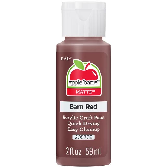 Apple Barrel Matte Acrylic Craft Paint, 2oz bottles     Barn Red