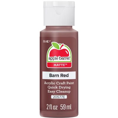 Apple Barrel Matte Acrylic Craft Paint, 2oz bottles     Barn Red