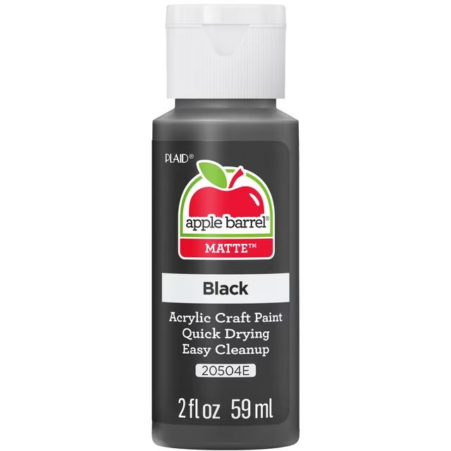Apple Barrel Matte Acrylic Craft Paint, 2oz bottles Black Apple Barrel Matte Acrylic Craft Paint, 2oz bottles Black