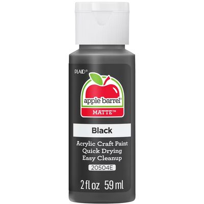 Apple Barrel Matte Acrylic Craft Paint, 2oz bottles     Black