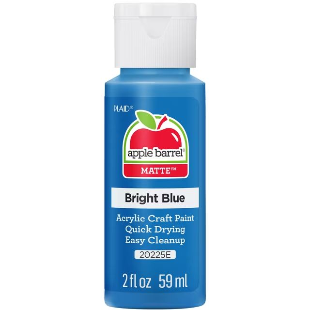 Apple Barrel Matte Acrylic Craft Paint, 2oz bottles Bright Blue Apple Barrel Matte Acrylic Craft Paint, 2oz bottles Bright Blue