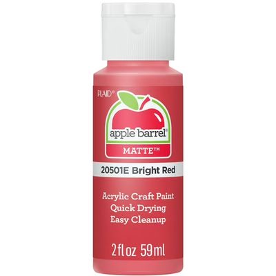 Apple Barrel Matte Acrylic Craft Paint, 2oz bottles     Bright Red