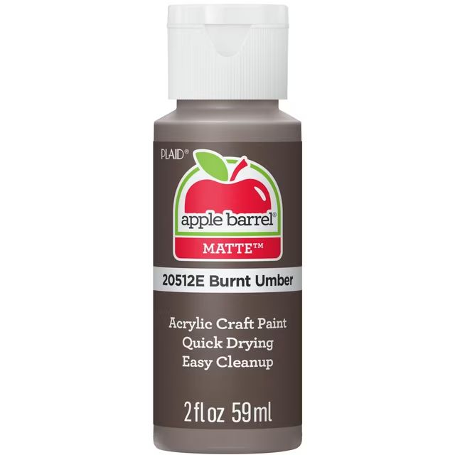 Apple Barrel Matte Acrylic Craft Paint, 2oz bottles Burnt Umber Apple Barrel Matte Acrylic Craft Paint, 2oz bottles Burnt Umber