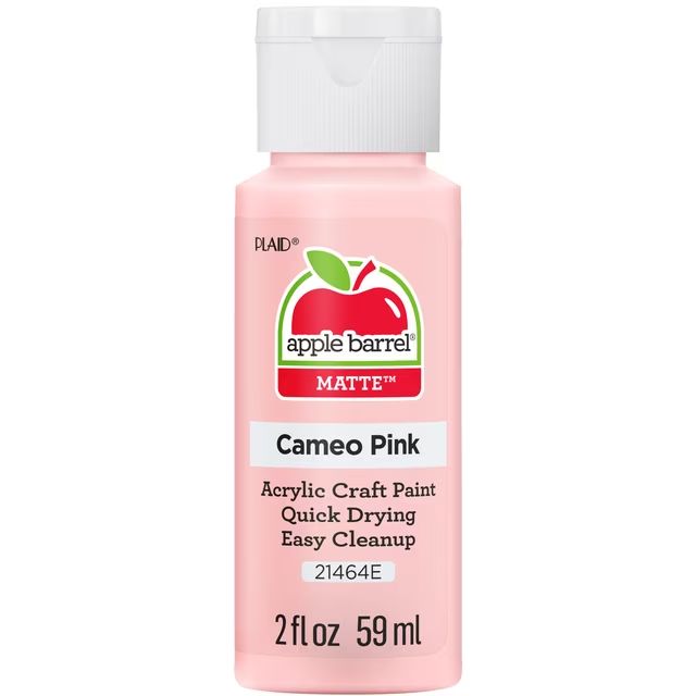 Apple Barrel Matte Acrylic Craft Paint, 2oz bottles Cameo Pink Apple Barrel Matte Acrylic Craft Paint, 2oz bottles Cameo Pink