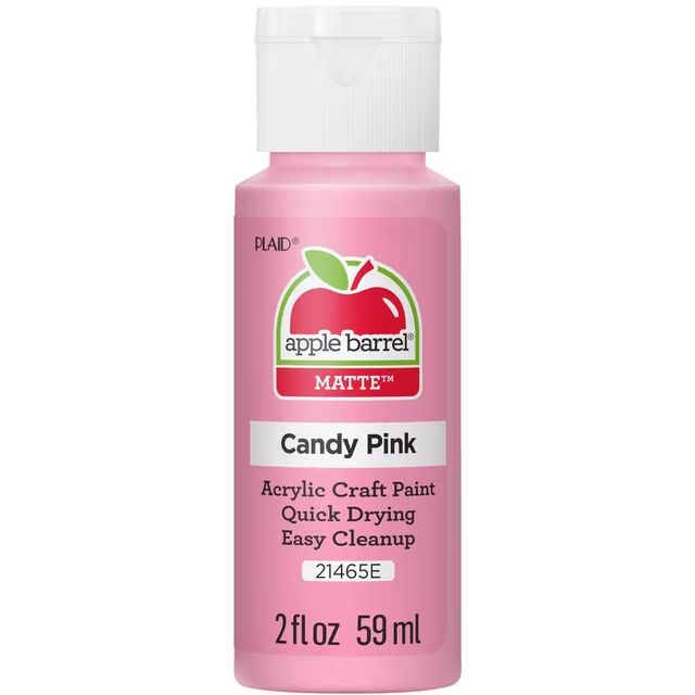 Apple Barrel Matte Acrylic Craft Paint, 2oz bottles Candy Pink Apple Barrel Matte Acrylic Craft Paint, 2oz bottles Candy Pink