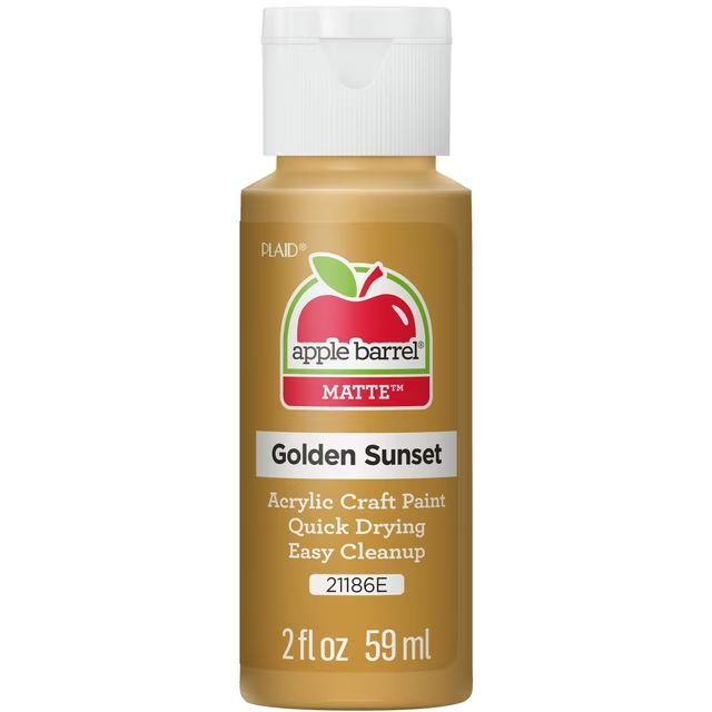Apple Barrel Matte Acrylic Craft Paint, 2oz bottles Golden Sunset Apple Barrel Matte Acrylic Craft Paint, 2oz bottles Golden Sunset