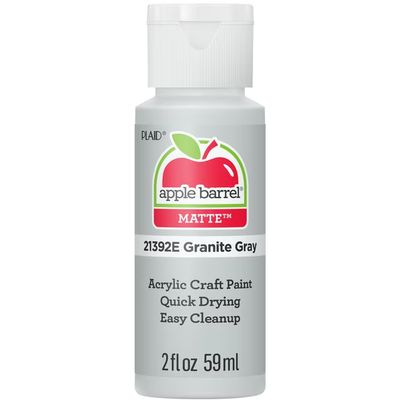 Apple Barrel Matte Acrylic Craft Paint, 2oz bottles     Granite Gray