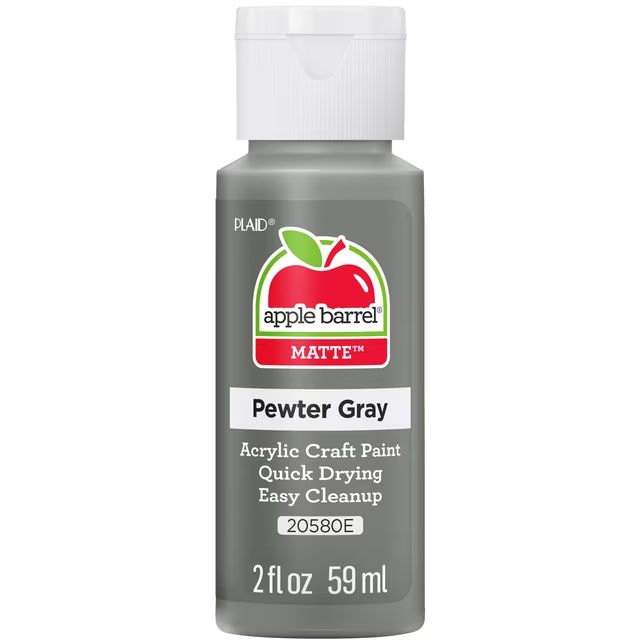 Apple Barrel Matte Acrylic Craft Paint, 2oz bottles     Pewter Grey