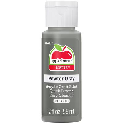 Apple Barrel Matte Acrylic Craft Paint, 2oz bottles     Pewter Grey