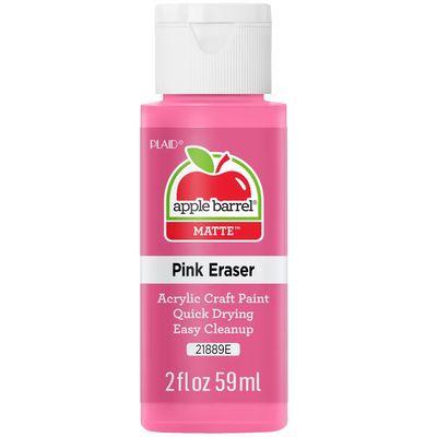 Apple Barrel Matte Acrylic Craft Paint, 2oz bottles     Pink Eraser