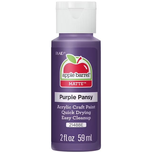 Apple Barrel Matte Acrylic Craft Paint, 2oz bottles Purple Pansy Apple Barrel Matte Acrylic Craft Paint, 2oz bottles Purple Pansy