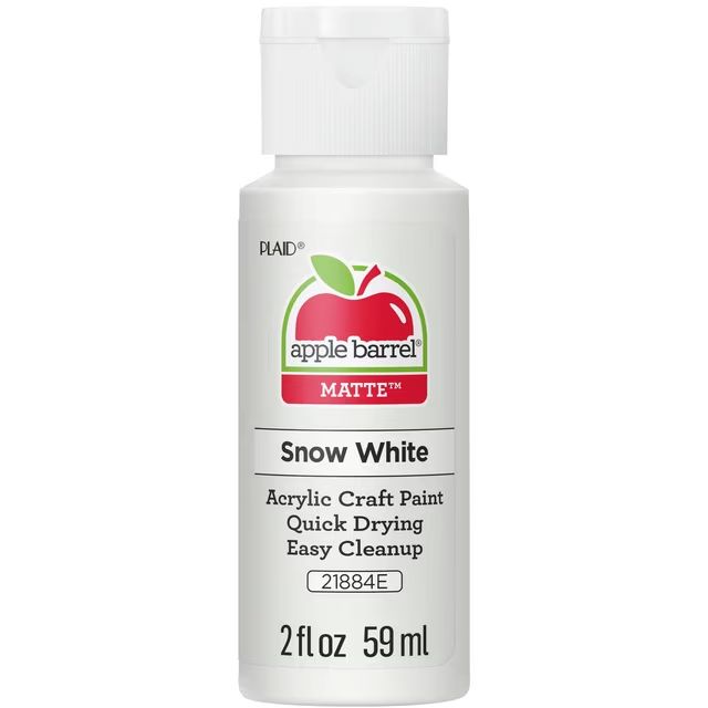Apple Barrel Matte Acrylic Craft Paint, 2oz bottles Snow White Apple Barrel Matte Acrylic Craft Paint, 2oz bottles Snow White
