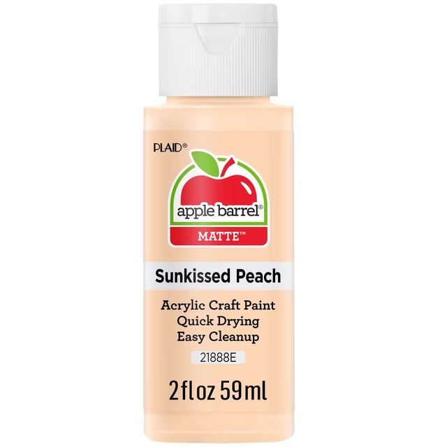 Apple Barrel Matte Acrylic Craft Paint, 2oz bottles Sunkissed Peach Apple Barrel Matte Acrylic Craft Paint, 2oz bottles Sunkissed Peach