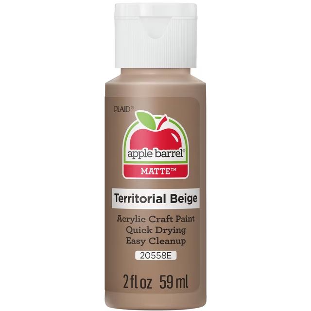 Apple Barrel Matte Acrylic Craft Paint, 2oz bottles Territorial Beige Apple Barrel Matte Acrylic Craft Paint, 2oz bottles Territorial Beige
