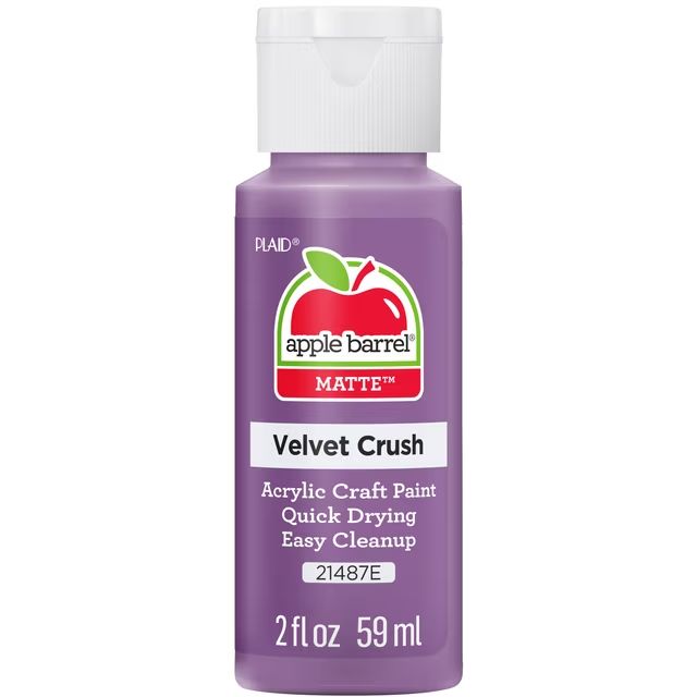 Apple Barrel Matte Acrylic Craft Paint, 2oz bottles Velvet Crush Apple Barrel Matte Acrylic Craft Paint, 2oz bottles Velvet Crush