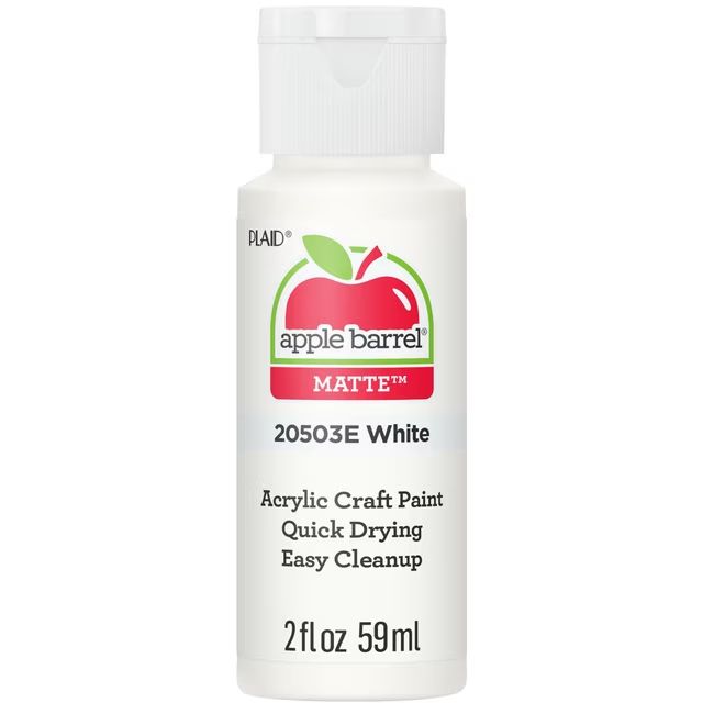Apple Barrel Matte Acrylic Craft Paint, 2oz bottles     White