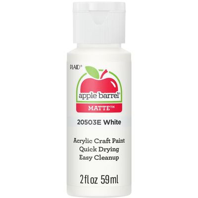 Apple Barrel Matte Acrylic Craft Paint, 2oz bottles     White