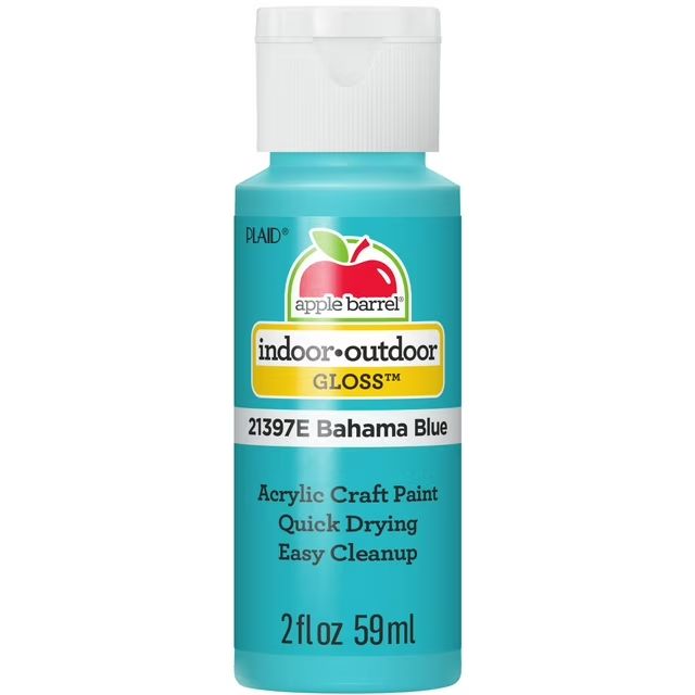 Apple Barrel Gloss Acrylic Craft Paint, 2oz bottles Bahama Blue Apple Barrel Gloss Acrylic Craft Paint, 2oz bottles Bahama Blue