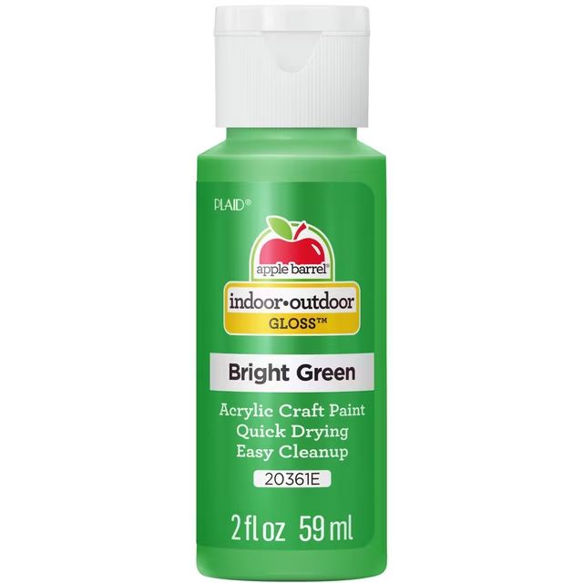 Apple Barrel Gloss Acrylic Craft Paint, 2oz bottles Bright Green Apple Barrel Gloss Acrylic Craft Paint, 2oz bottles Bright Green