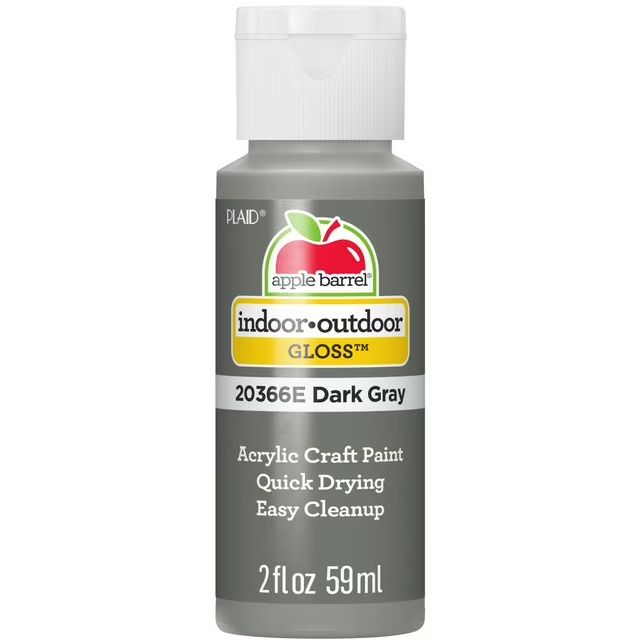 Apple Barrel Gloss Acrylic Craft Paint, 2oz bottles Dark Gray Apple Barrel Gloss Acrylic Craft Paint, 2oz bottles Dark Gray
