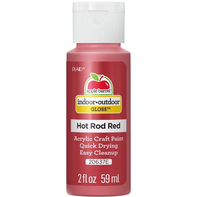 Apple Barrel Gloss Acrylic Craft Paint, 2oz bottles     Hot Rod Red