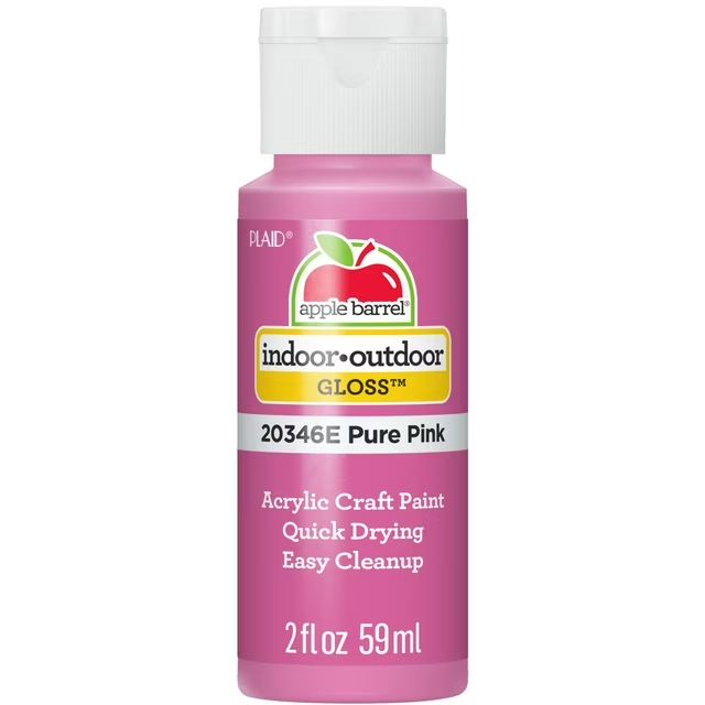 Apple Barrel Gloss Acrylic Craft Paint, 2oz bottles Pure Pink Apple Barrel Gloss Acrylic Craft Paint, 2oz bottles Pure Pink