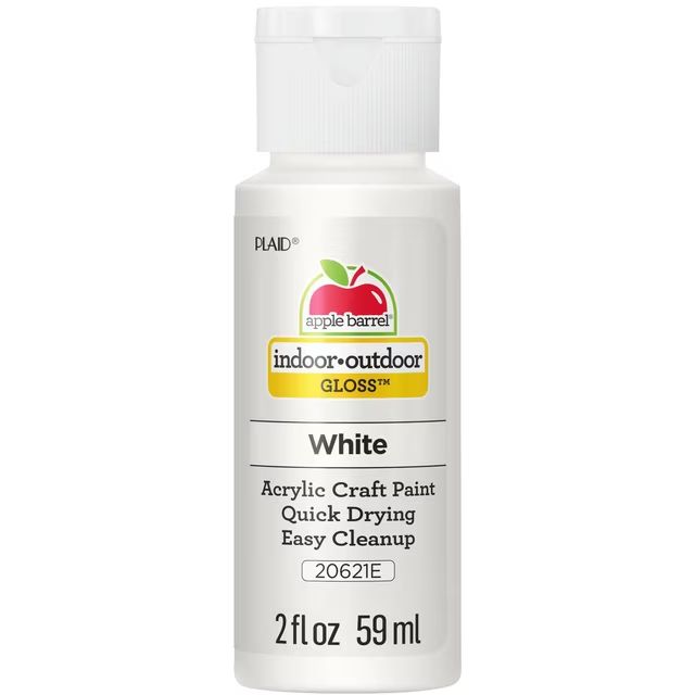 Apple Barrel Gloss Acrylic Craft Paint, 2oz bottles White Apple Barrel Gloss Acrylic Craft Paint, 2oz bottles White