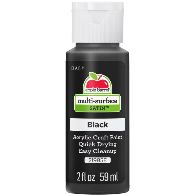 Apple Barrel Multi-Surface Acrylic Craft Paint, 2oz bottles     Black