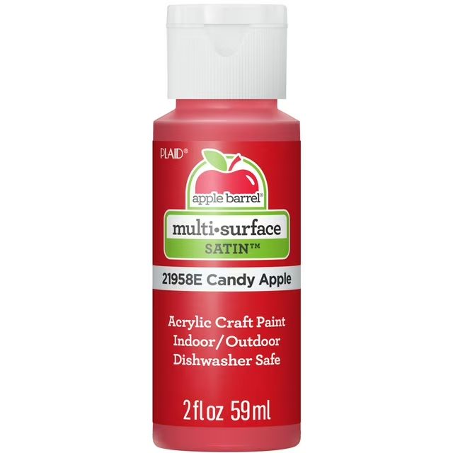 Apple Barrel Multi-Surface Acrylic Craft Paint, 2oz bottles Candy Apple Apple Barrel Multi-Surface Acrylic Craft Paint, 2oz bottles Candy Apple